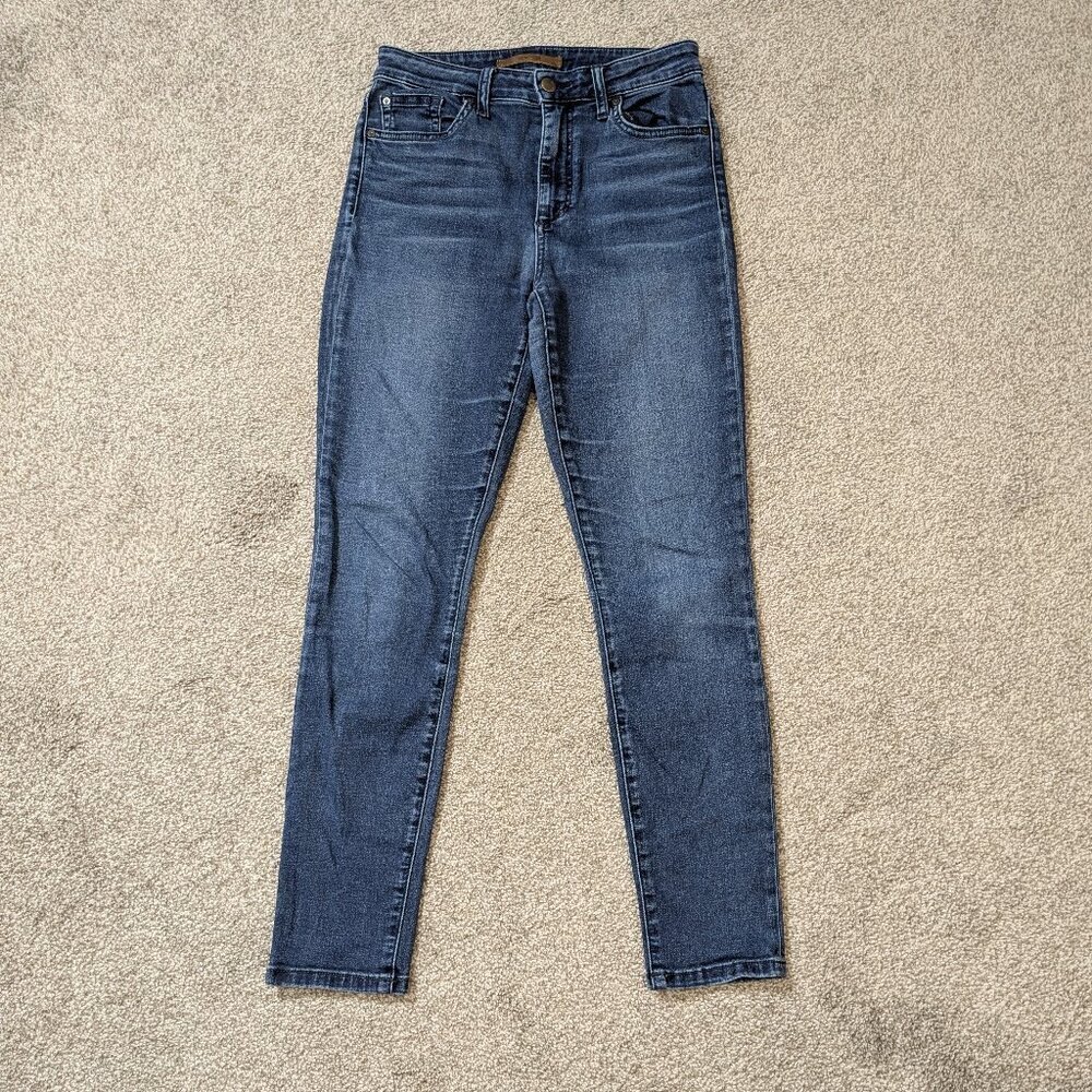 JOE'S The Charlie, High Rise Skinny Blue Stretch Whiskered Denim Jeans; Size 25